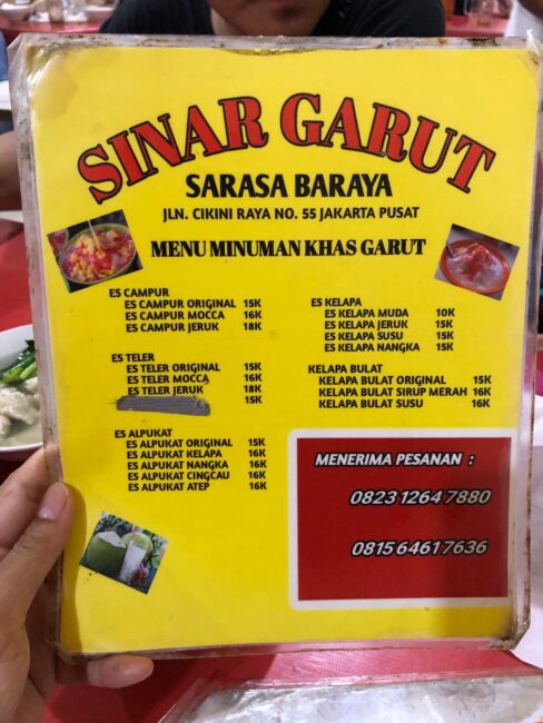 Menu Sinar Garut