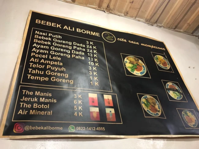 Daftar Harga Bebek Ali Borme