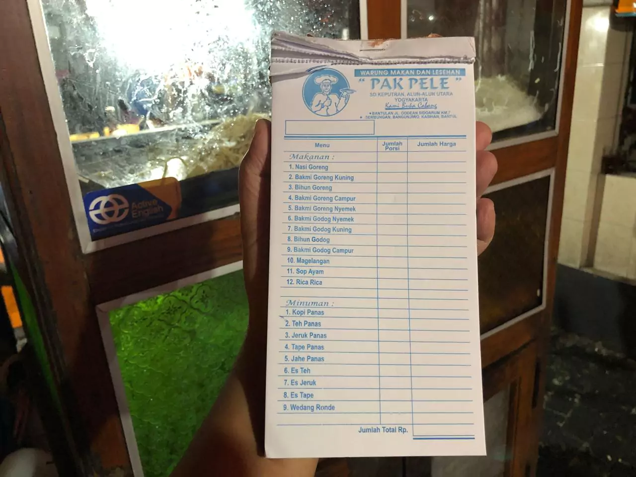 menu bakmi jawa pak pele